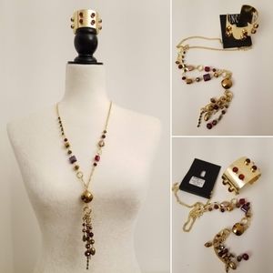 I.N.C [2-PC Jewelry Bundle] Goldtone/Red Stone